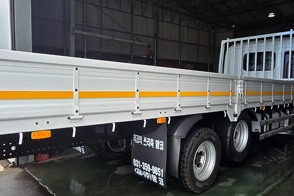 Flatbed truck in the workshop before fitment